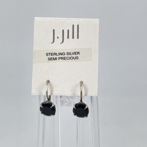 J.Jill Black Onyx Sterling Silver Drop Earrings 925